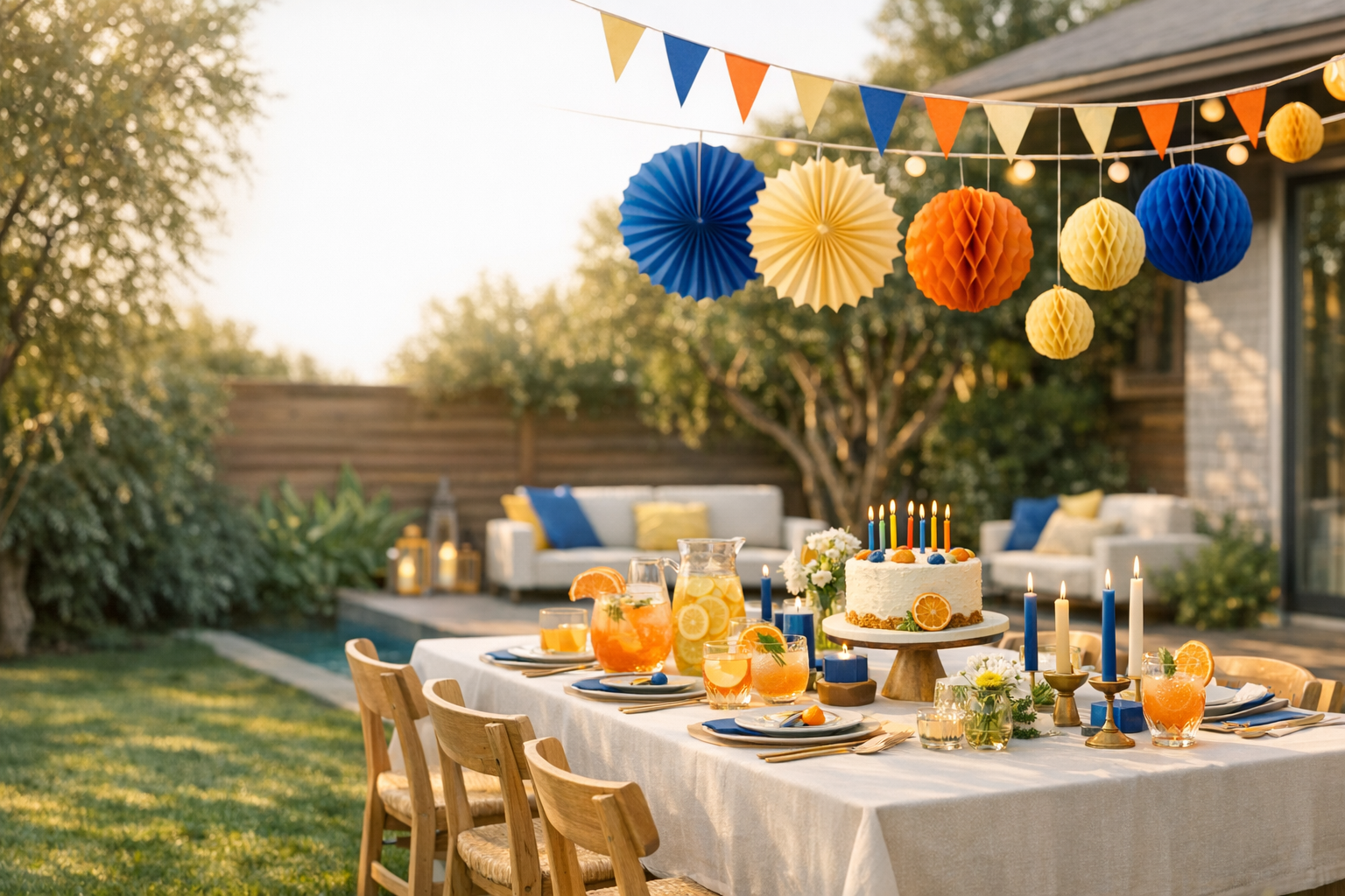 Familie plant einen Kindergeburtstag
